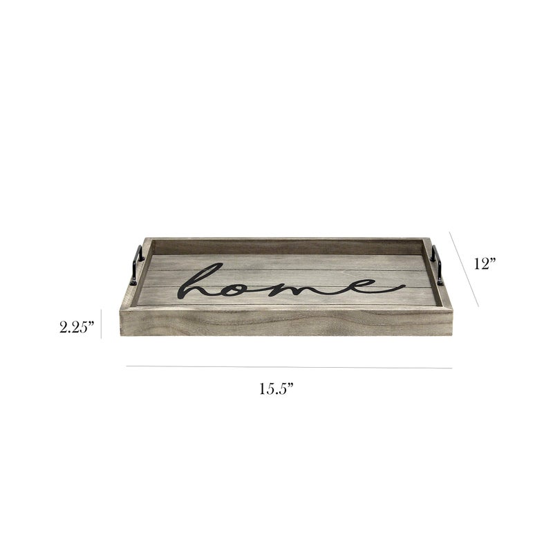 Elegant Designs HG2000-RGH Decorative Wood Serving Tray w/Handles, 15.50" x 12", Home - Image 3